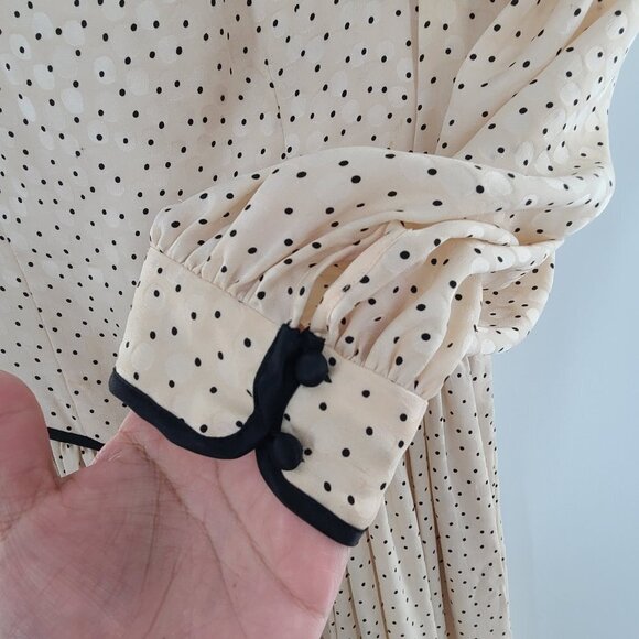 Vintage Jack Mulqueen Collectibles 100% Silk Dress Made in Korea SZ‎ 4 Polka dot - Picture 6 of 16